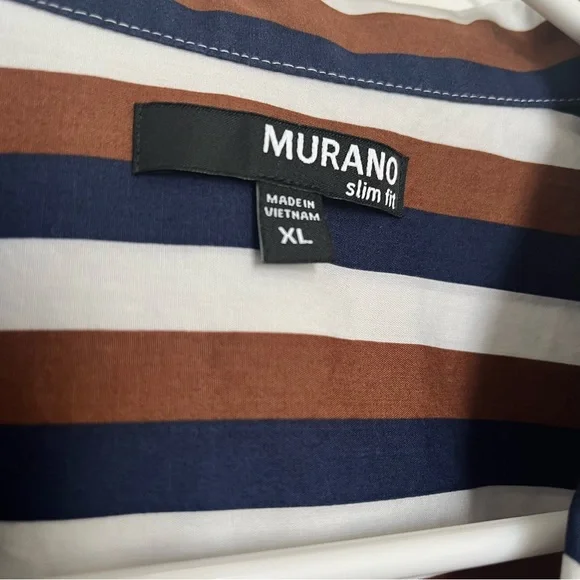 Murano Striped Shirt Casual Button Down Slim Fit (Box D) - Picture 3 of 5